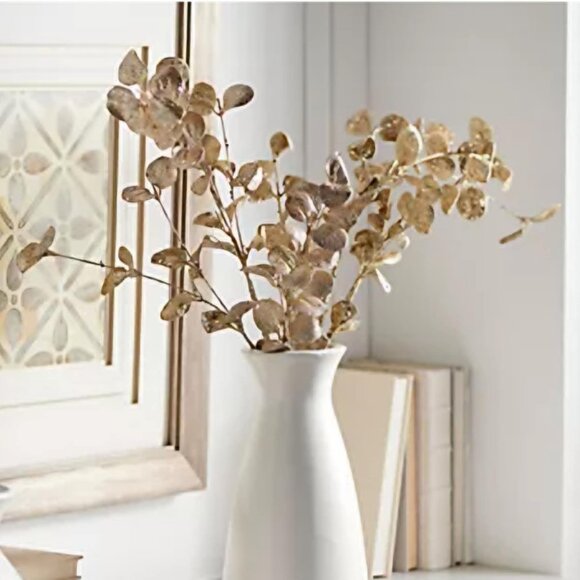 NEW Set of 4 Valerie Parr Hill GREEN Shimmer Eucalyptus Floral Picks - Picture 1 of 3